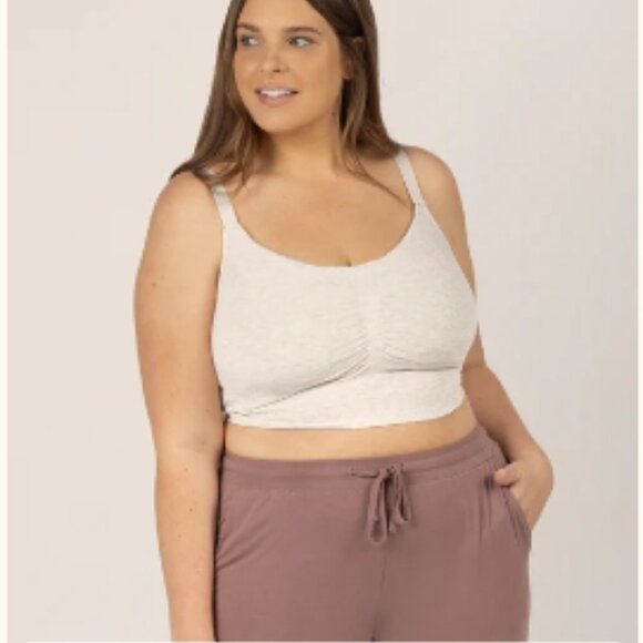 Kindred Bravely Sublime Bamboo Hands-Free Pumping Lounge & Sleep Bra M Oat Nwt - Picture 7 of 14